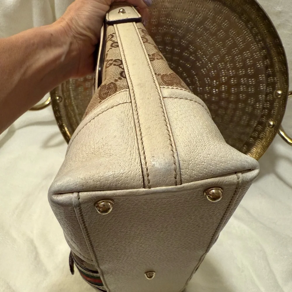 Gucci Beige and Green Women's Bag - Picture 6 of 12
